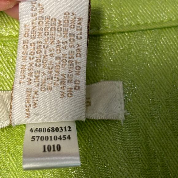 Chico's Women's Size 2 Vintage Lime Green Button Front Cotton Denim Jacket - Picture 4 of 9